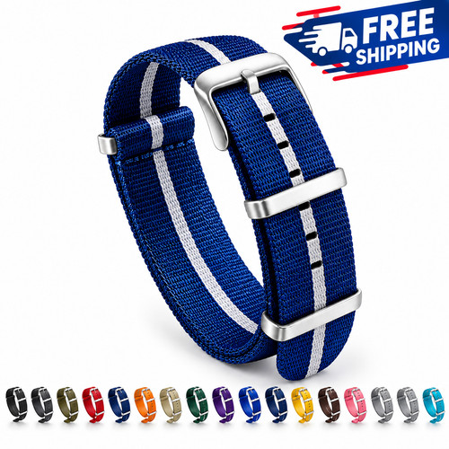 Ribbed nylon nato watch strap - ribbed,