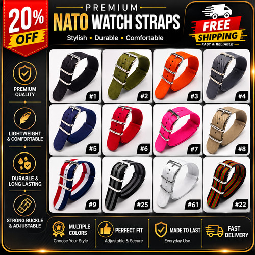 Nato watch strap nylon - strap, band