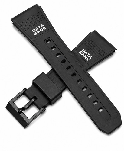 22mm black resin watch - 22mm, strap